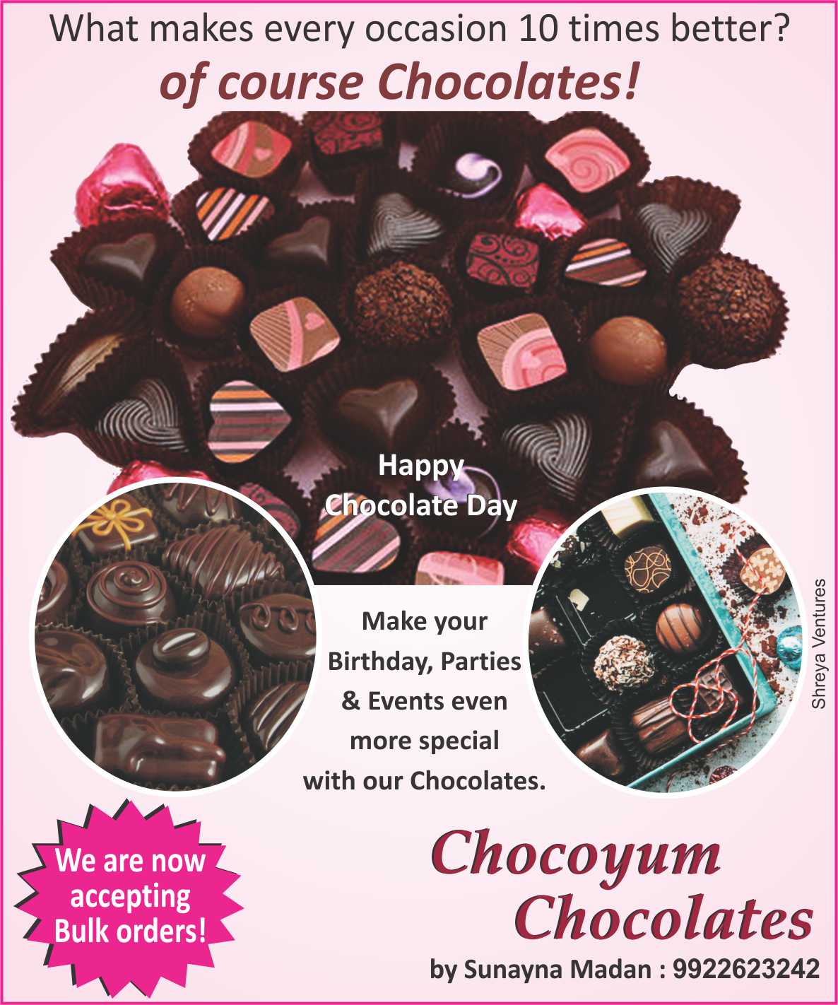 Chocoyum Chocolates · Press ad