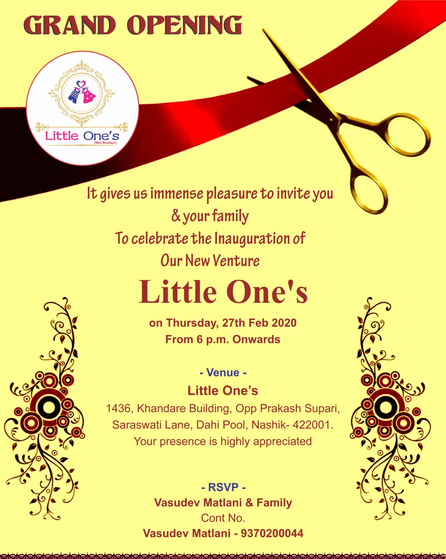 Little One's Boutique · Grand opening invite